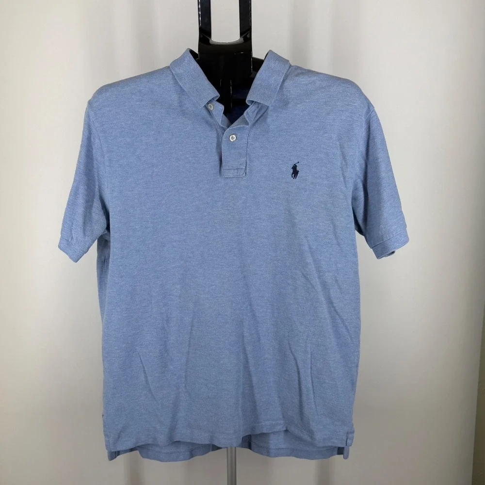 Polo Ralph Lauren Mens Classic Fit Polo‎ Shirt Light Blue Heather L